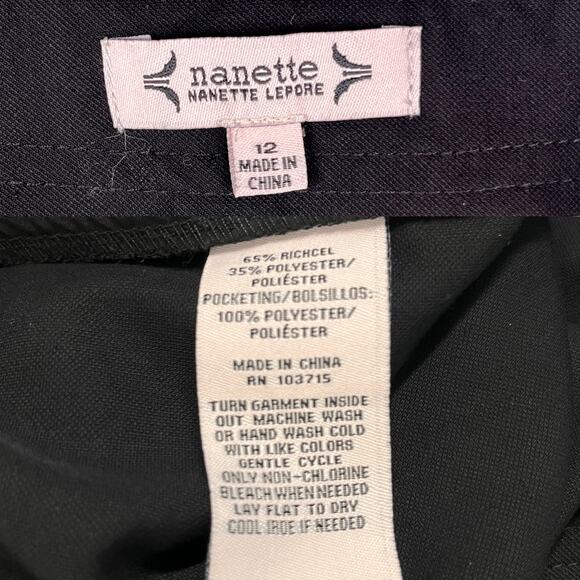 Nanette Lepore Pants Very Black 12 Pockets New - Picture 12 of 13